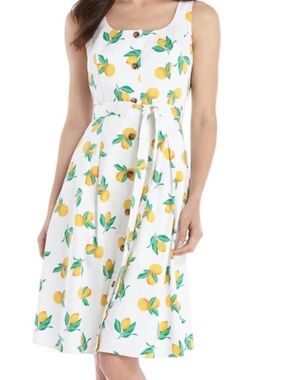 The Limited White Sundress with Yellow Lemon Print
